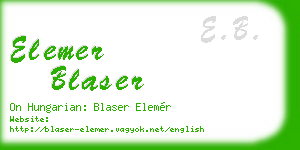 elemer blaser business card